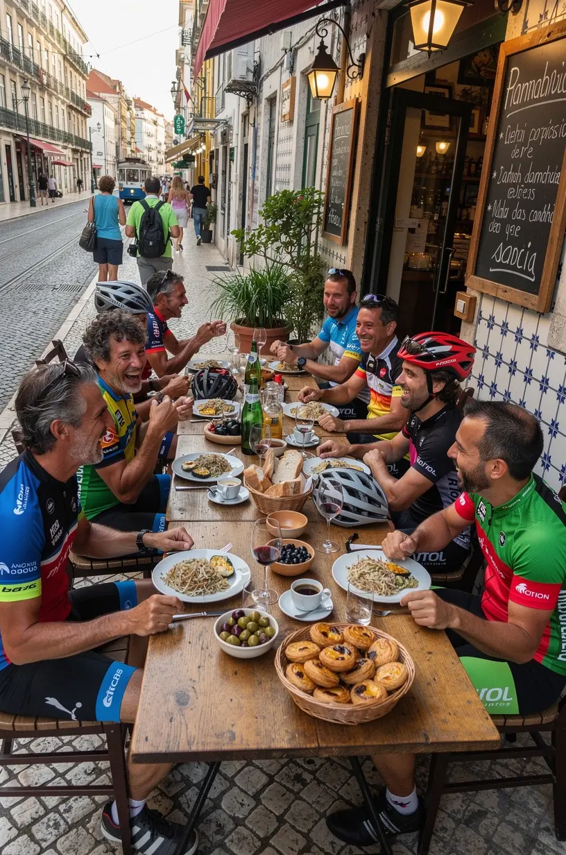 Group of cyclists enjoying a scenic tour together