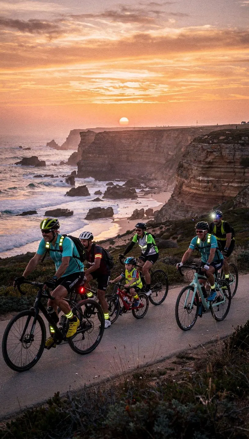 Cyclists riding through scenic landscapes on a tour